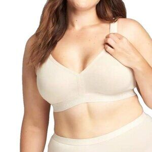 Cacique Lane Bryant Womens Bra Cotton Lightly Lined No Wire Size 52C Beige